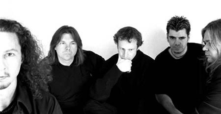 Arena (l to r: Rob Sowden, Mick Pointer, Ian Salmon, John Mitchell, Clive Nolan)