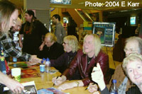Yes signing autographs at the Sherman Oaks Galleria Jan 2004 (photo: E Karr)